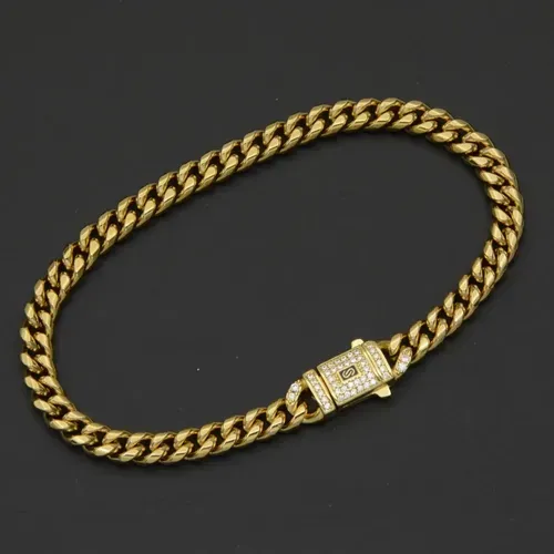 🔥Hip Hop Jewelry: Gold Stainless Steel Cuban Necklace for Men