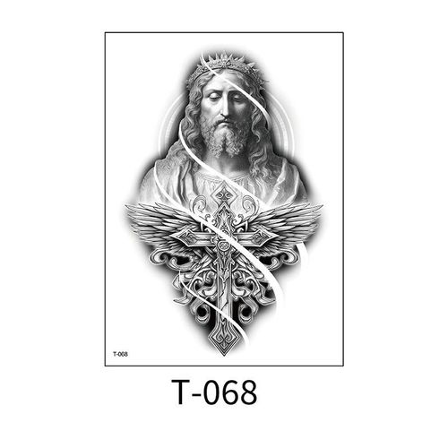 2 sheets full arm metal gear fish semi permanent juice ink tattoo