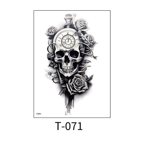 2 sheets full arm metal gear fish semi permanent juice ink tattoo