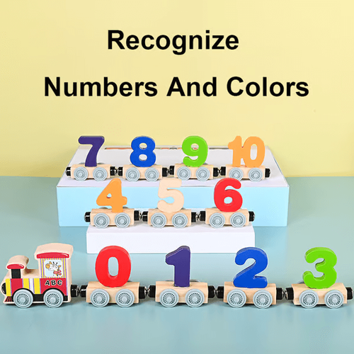 New Design Hot Sale Numbers And Letters Magnetic Train Puzzle Wooden Toy Car