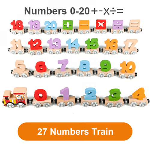 New Design Hot Sale Numbers And Letters Magnetic Train Puzzle Wooden Toy Car