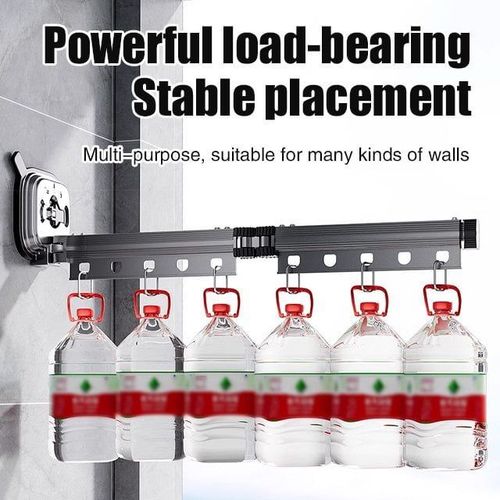 Ready to use ! Suction Cup Wall Mount Folding Clothes Drying Rack