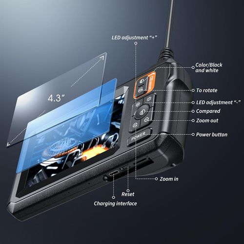 4.3 InchScreen, Borescope Inspection Camera for SewerPipe, Measuring Tools, Optical Instruments