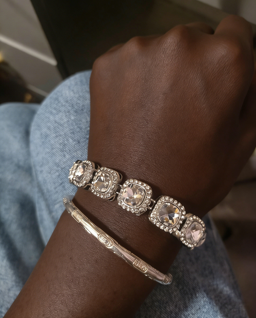 Alloy Rhinestone Round Necklace and Bracelet