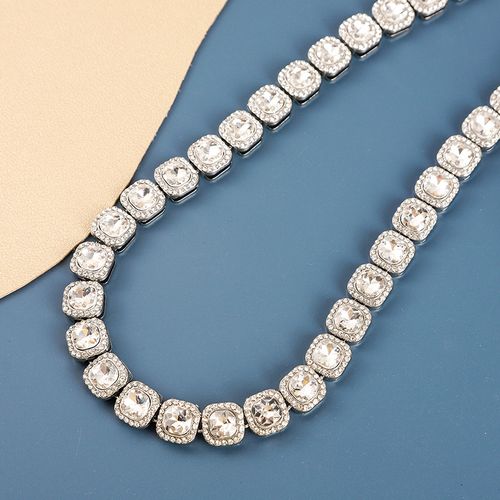 Alloy Rhinestone Round Necklace and Bracelet