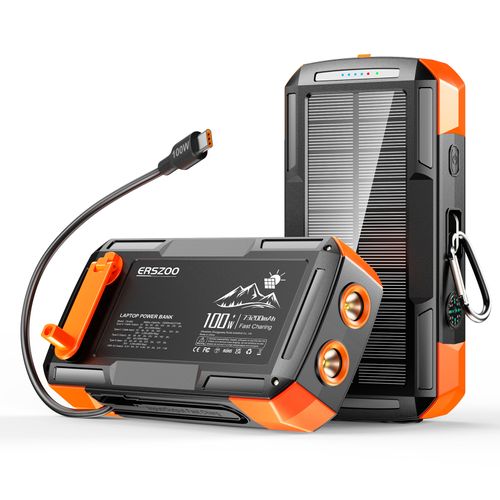 ERSZOO Power Bank  Charger 73200mAh Built in Hand Crank and Solar Panel Charging 100W Fast Charging Power Bank Accessories Device Phone Smartphone