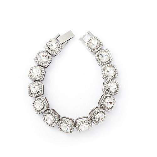 Alloy Rhinestone Round Necklace and Bracelet