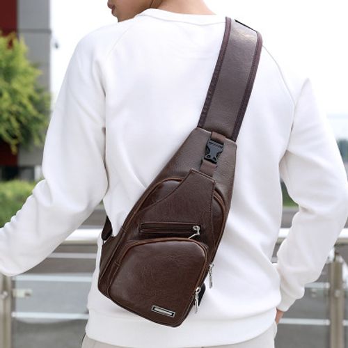 Wholesale Men's Portable Rechargeable Leisure Diagonal Bag Outdoor Sports Chest Bag