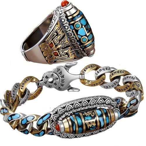 Six-Syllable Mantra Nine-Eyed Dzi Bead