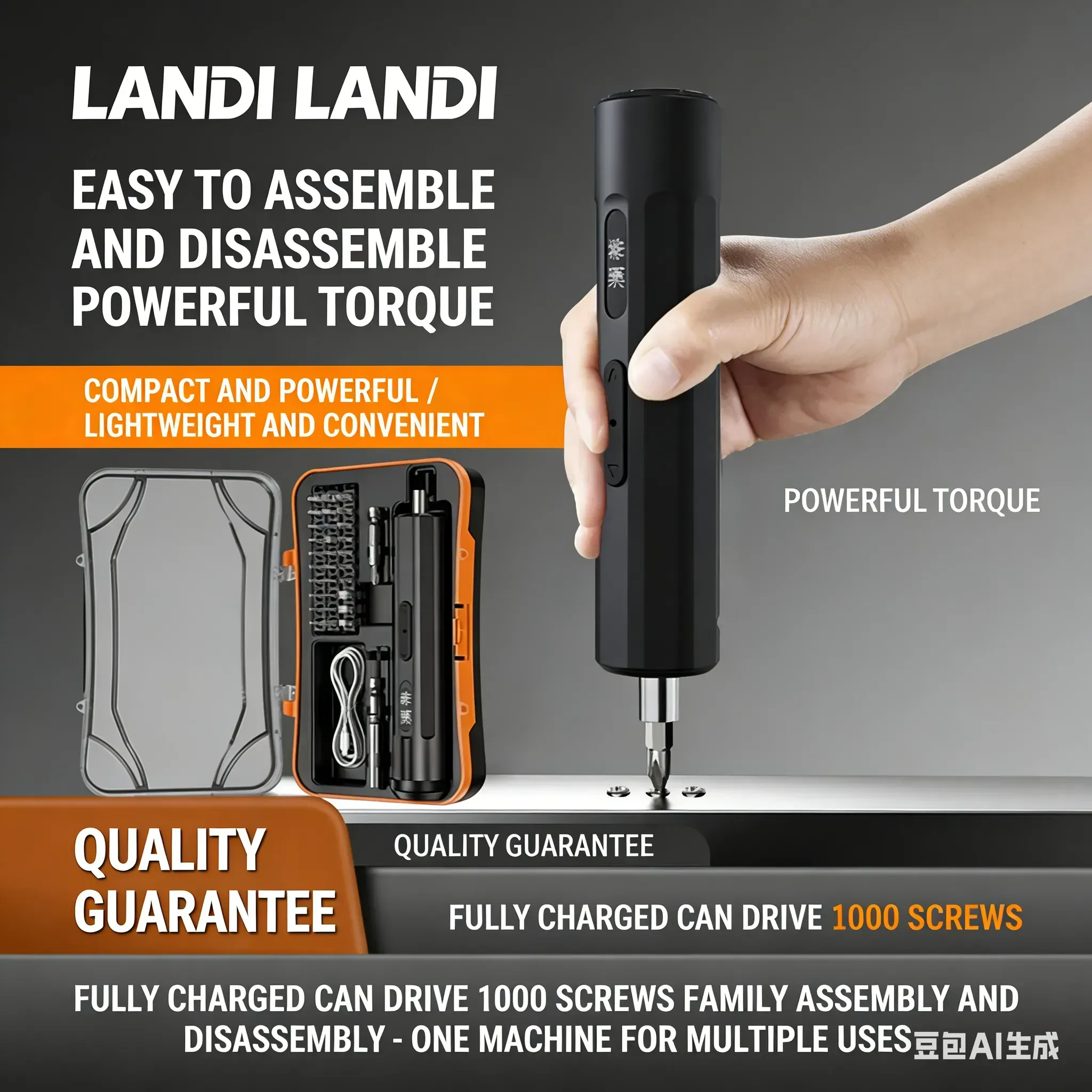 Multi-Function Mini Electric Screwdriver Set - Rechargeable Cordless Power Screwdriver with High Torque, Household & DIY Tool Kit