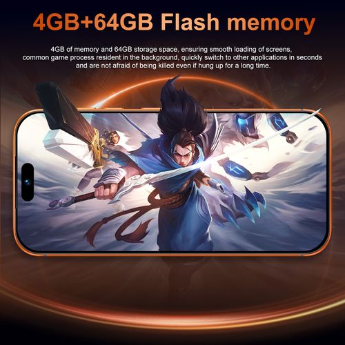 I17 Pro Max Smartphone, MTK6763 Octa-Core CPU, 4GB RAM + 64GB ROM, 6.56 Inch Incell Dynamic Island Design Display, Dual SIM 4G, Face Unlock, Rear Camera, Lightweight & Durable, Universal Mobile Phone for Daily Use (Orange)