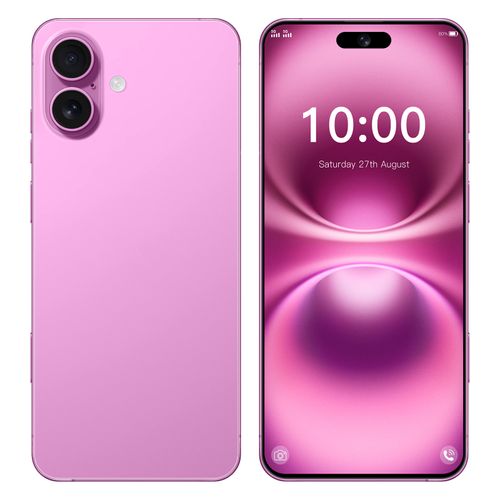 I16 Plus Smartphone, AG Frosted Glass Back, MTK6739 Quad-Core, 6.56 Incell Punch-Hole Display, 3+64GB, 4000mAh, Dual SIM + TF Card, Pink