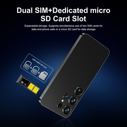 S26 Ultra Smartphone, 4GB RAM + 64GB ROM, 6.75 Inch HD Display, 4500mAh Large Battery, Dual SIM 4G, Android System, Face Unlock, Rear Camera, Lightweight & Durable, Universal Mobile Phone for Daily Use (Black)😀😀😀