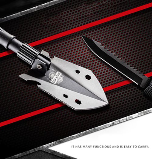 Outdoor engineer shovel foldable multi-function vehicle-mounted military shovel manganese steel Chinese shovel fishing convenient camping equipment