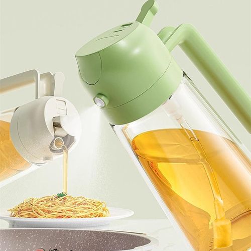 Multifunctional oil sprayer glass household food grade spray pour oil two in one press oil pot