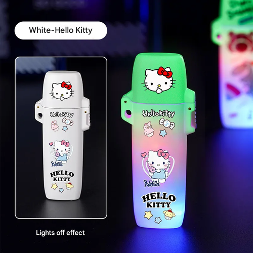 Luminous Hello Kitty Fashion Personalized Gas Lighter INS Internet Celebrity Smoking Set
