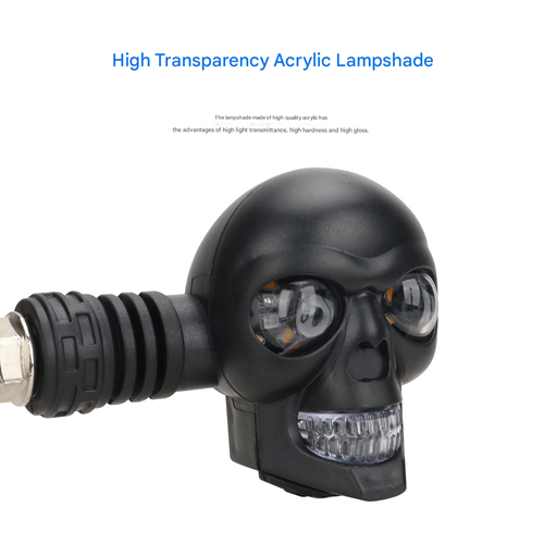 2V skull motorcycle turn signal LED white and yellow two-color modified headlight motorcycle auxiliary light