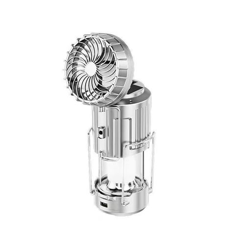 5-in-1 Solar Fan Lamp - Portable Camping Lantern Bluetooth Speaker Compass Power Bank Outdoor Multi-Tool