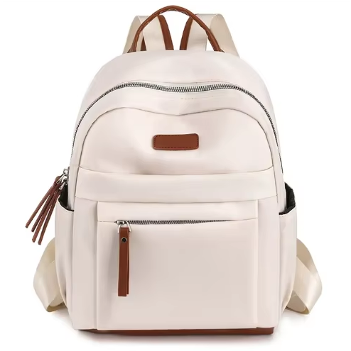 Fashionable Waterproof Nylon Students School Backpack Large Capacity Polyester Lining with Smooth Zipper