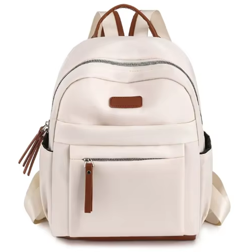 Fashionable Waterproof Nylon Students School Backpack Large Capacity Polyester Lining with Smooth Zipper