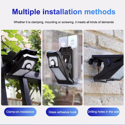 Solar-Powered Clip-On Motion Sensor LED Light - Wireless Outdoor Flood Light Zero Electricity Cost No Drilling