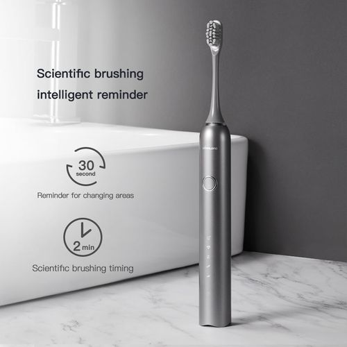 Electric Toothbrush 6 Modes - Dupont Bristles IPX7 Waterproof Long Battery Life 4 Replacement Heads