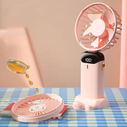 ICE Wind 3-in-1 Portable Fan - Handheld/Desktop/Halter Rechargeable Fan 5-Speed Cooling LED Display