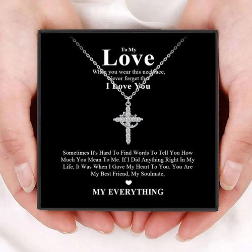 Women's Gold Crown Cross Necklace | Zircon Pendant Luxury Clavicle Chain Fashion Jewelry Gift