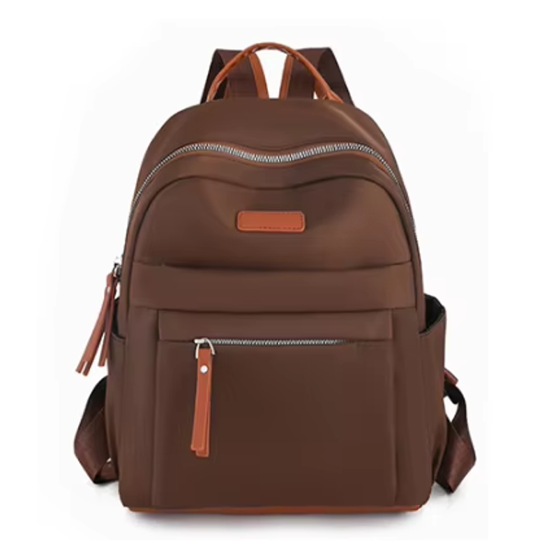 Fashionable Waterproof Nylon Students School Backpack Large Capacity Polyester Lining with Smooth Zipper