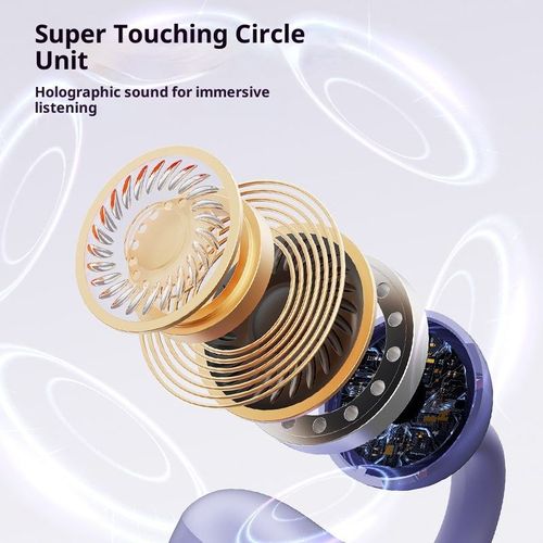 Open-Ear Wireless Earbuds C-Hook True Wireless HD Call 3D Sound Metallic Charging Case Noise-Canceling Earphones