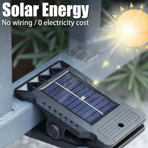 Solar-Powered Clip-On Motion Sensor LED Light - Wireless Outdoor Flood Light Zero Electricity Cost No Drilling