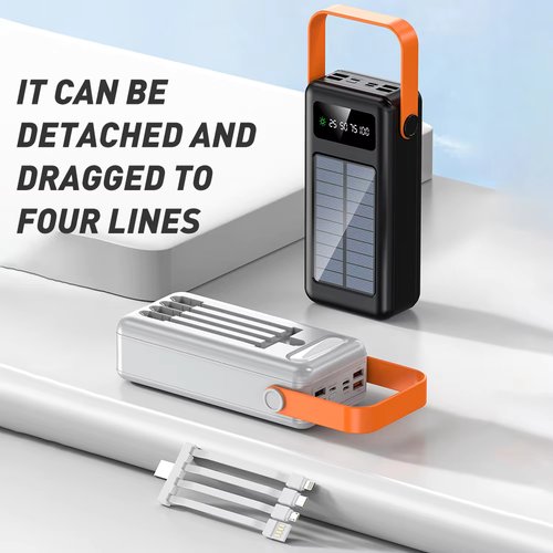Fast Charging Outdoor Power Bank Solar Energy Display Mobile Phone Charger 60000MAH USB Input LED Display