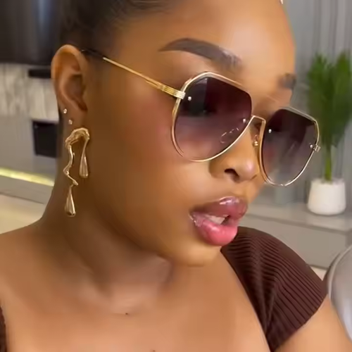 Fashionable Gradient Color Oversized Eyewear Designer Metal Sunglasses Shade Driving Metal Steampunk Sun Glasses Oculos De Sol