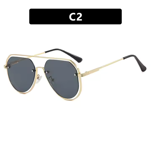 Fashionable Gradient Color Oversized Eyewear Designer Metal Sunglasses Shade Driving Metal Steampunk Sun Glasses Oculos De Sol