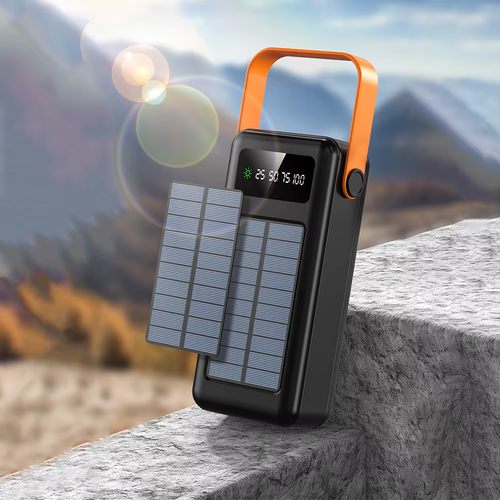 Fast Charging Outdoor Power Bank Solar Energy Display Mobile Phone Charger 60000MAH USB Input LED Display