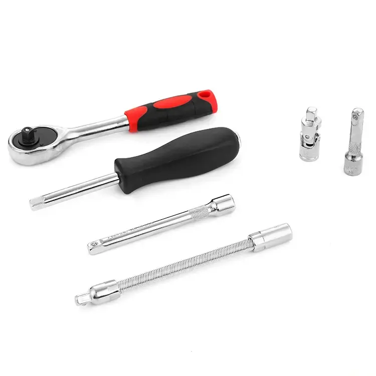 46-piece Auto Repair Tool Set Household Ratchet Wrench Sleeve Socket Screwdriver Tool Box