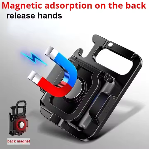 Hot Outdoor Portable Usb Rechargeable Mini Cob Keychain Work Light Hook With Magnet Aluminum Alloy Flashlight Led Camping Lamp