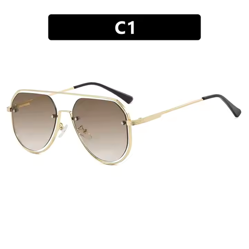 Fashionable Gradient Color Oversized Eyewear Designer Metal Sunglasses Shade Driving Metal Steampunk Sun Glasses Oculos De Sol