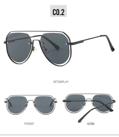 Fashionable Gradient Color Oversized Eyewear Designer Metal Sunglasses Shade Driving Metal Steampunk Sun Glasses Oculos De Sol
