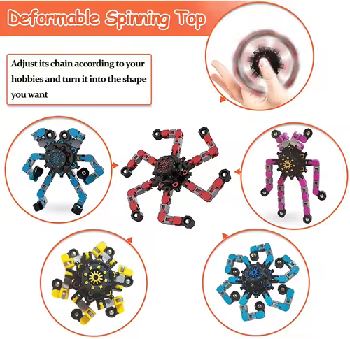 DIY Transformable Chain Robot Funny Sensory Fidget Toy Robot Spider Transformable Fingertip Spinner