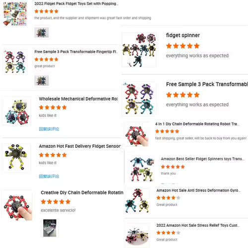 DIY Transformable Chain Robot Funny Sensory Fidget Toy Robot Spider Transformable Fingertip Spinner