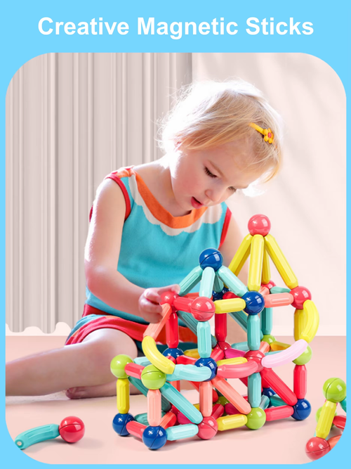 84 pcs Magnetic Stick Building Blocks Toys Games Magnetic Sticks and Balls 3D Magnetic Stick Building for kids