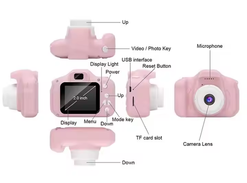 2 inch screen HD cartoon mini SLR camera cute toy children baby gifts birthday digital kids camera