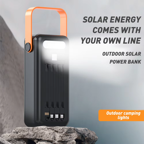 Fast Charging Outdoor Power Bank Solar Energy Display Mobile Phone Charger 60000MAH USB Input LED Display