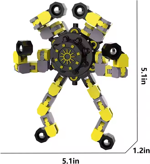DIY Transformable Chain Robot Funny Sensory Fidget Toy Robot Spider Transformable Fingertip Spinner