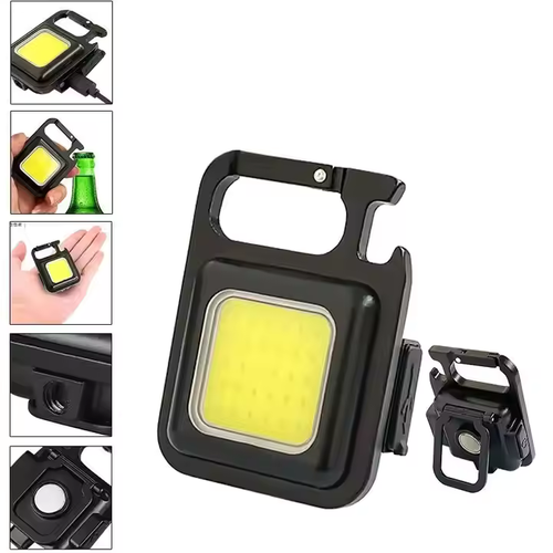Hot Outdoor Portable Usb Rechargeable Mini Cob Keychain Work Light Hook With Magnet Aluminum Alloy Flashlight Led Camping Lamp