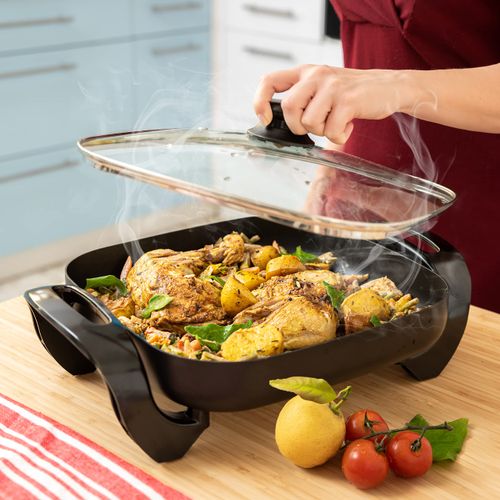 Square Nonstick Electric Skillet With