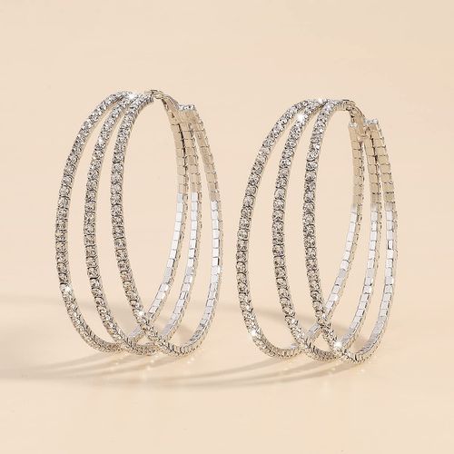 Dainty Circle Crystal Dangle Earrings Rhinestone Hoop Earrings Chic Large Earraings for Women