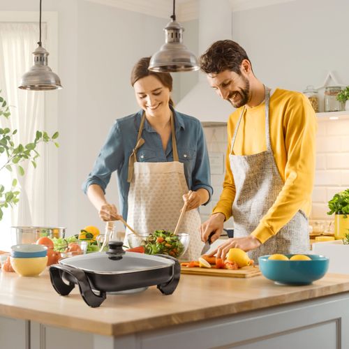 Square Nonstick Electric Skillet With