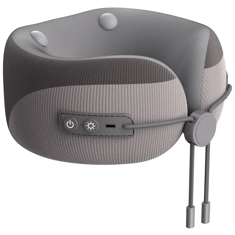Merach Neck Massage Pillow with Heat — Ergonomic Travel Neck Cushion, Vibration Massager for Deep Relaxation & Comfort, Grey Summervibes
